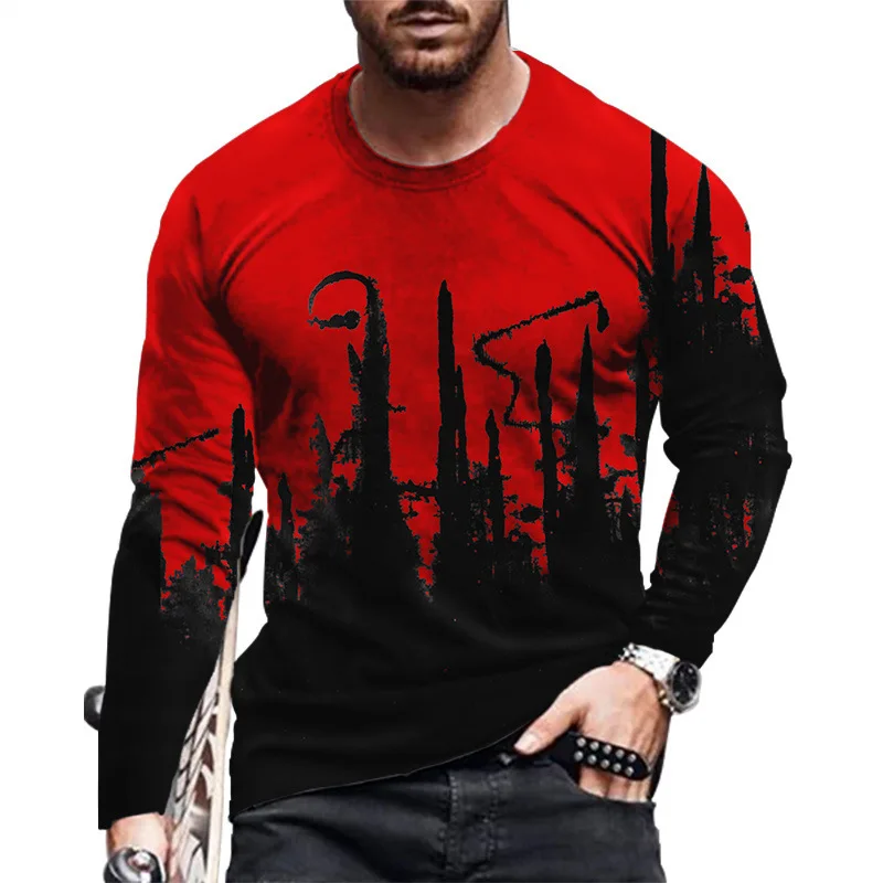2022 New Men's T-Shirt Sports 3D Digital Printing Color Stitching Tight Elastic Male TEE Street Trend Long Sleeve
2022 New Men's T-Shirt Sports 3D Digital Printing Color Stitching Tight Elastic Male TEE Street Trend Long Sleeve