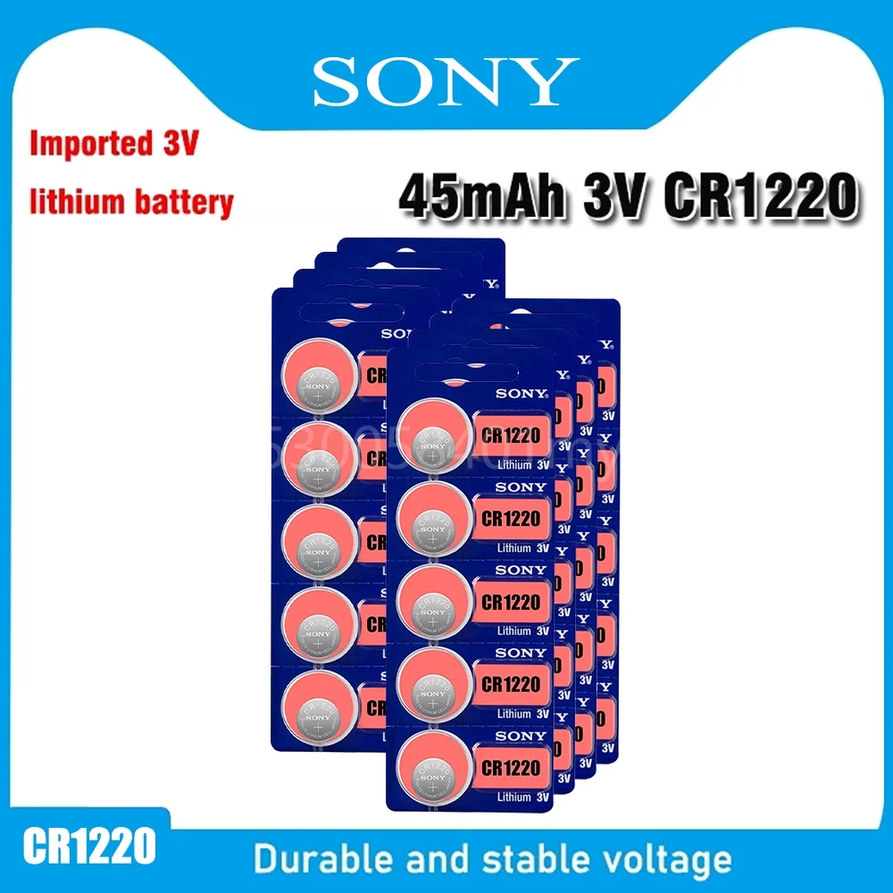 Оригинальный кнопочный Аккумулятор SONY CR1220, 3 в, литиевые батареи CR 1220 для часов, пультов дистанционного управления, игрушек, компьютеров, кал...
Оригинальный кнопочный Аккумулятор SONY CR1220, 3 в, литиевые батареи CR 1220 для часов, пультов дистанционного управления, игрушек, компьютеров, кал...