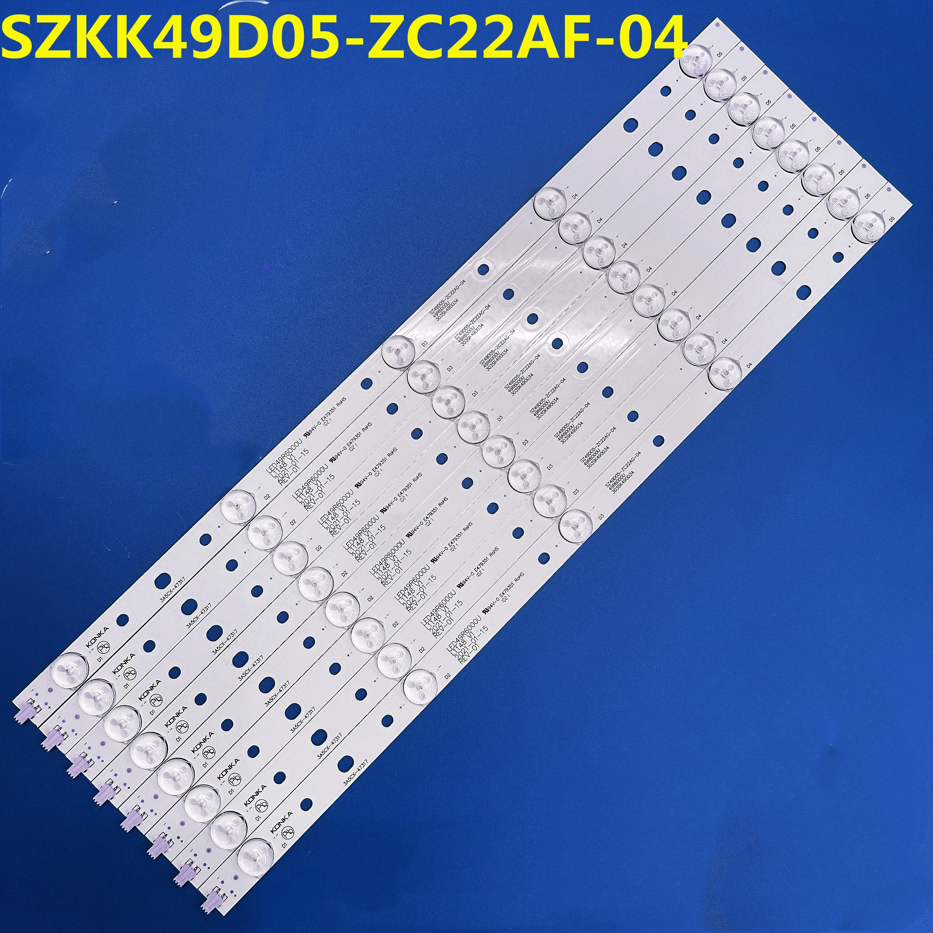 Светодиодная лента 473 мм, 8 шт., 5 лампочек для LED49R610U LED49R670U LED49R680U LED49R6000U LED49H90U LED50M3000A
Светодиодная лента 473 мм, 8 шт., 5 лампочек для LED49R610U LED49R670U LED49R680U LED49R6000U LED49H90U LED50M3000A