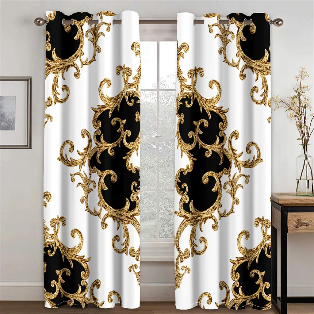 3D Print Modern Black Gold Classic Pattern Brand LOGO Darkening Shading Window Curtain for Living Room Bedroom Home Decor Hook
3D Print Modern Black Gold Classic Pattern Brand LOGO Darkening Shading Window Curtain for Living Room Bedroom Home Decor Hook