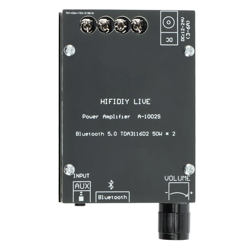 Bluetooth 5.0 AUX TPA3116D2 Digital Power Amplifier Board 2X50W Speaker Stereo Audio AMP Module Home Music A1002S
Bluetooth 5.0 AUX TPA3116D2 Digital Power Amplifier Board 2X50W Speaker Stereo Audio AMP Module Home Music A1002S