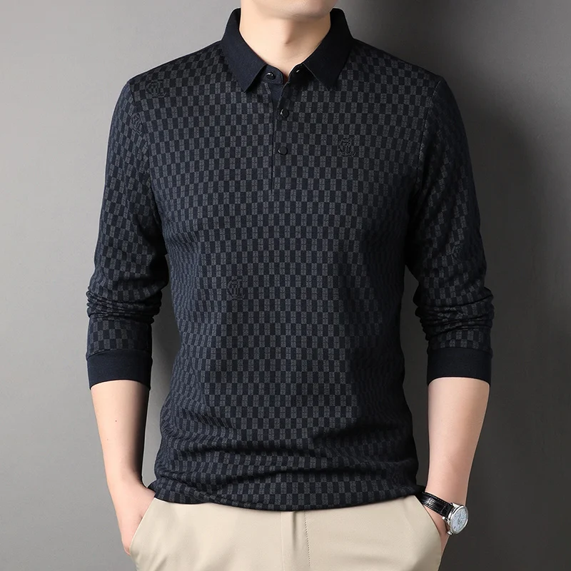 Wool 4.7% Traceless New Fashion Brand Luxury Mens Designer Polo Shirt Simple Casual Long Sleeve Tops Men Clothing
Wool 4.7% Traceless New Fashion Brand Luxury Mens Designer Polo Shirt Simple Casual Long Sleeve Tops Men Clothing