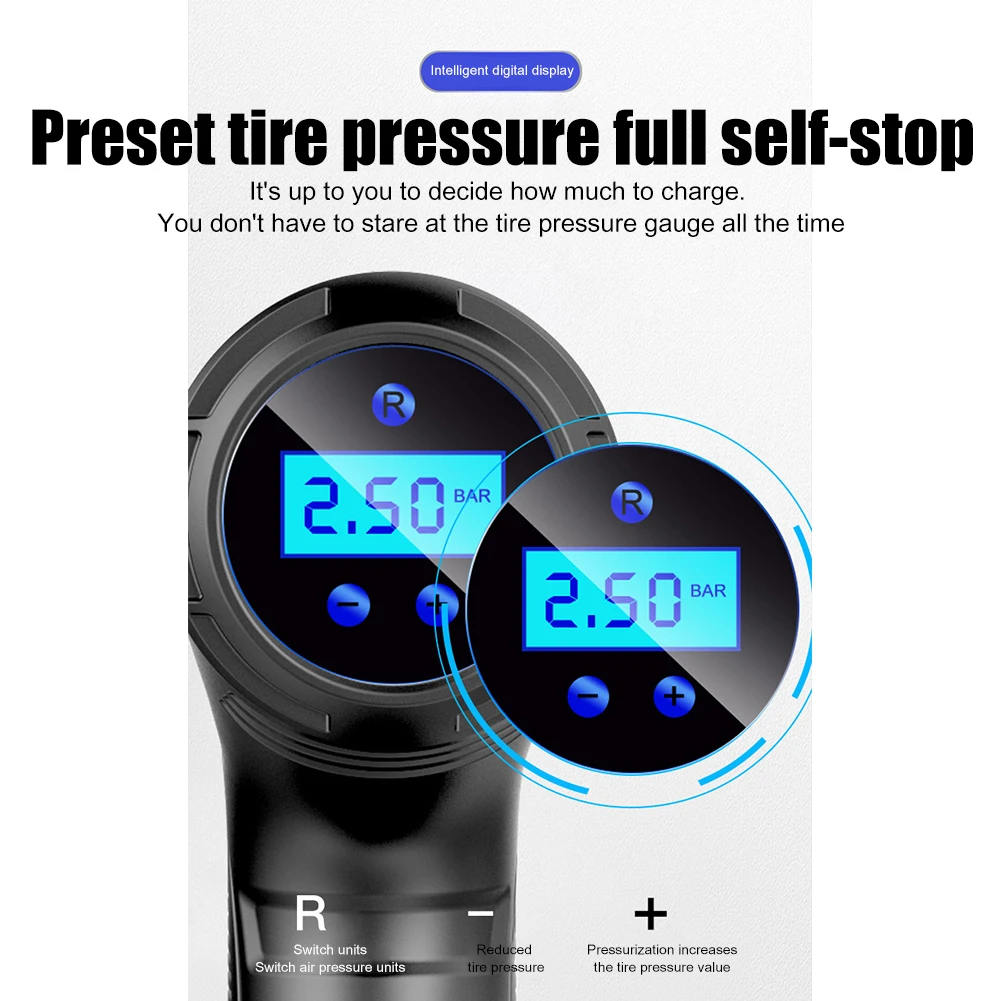 Handheld Air Compressor Tire Inflator Intelligent Digital Display Auto Tire Pump Quick Inflation Tyre Pressure Detection Machine
Handheld Air Compressor Tire Inflator Intelligent Digital Display Auto Tire Pump Quick Inflation Tyre Pressure Detection Machine