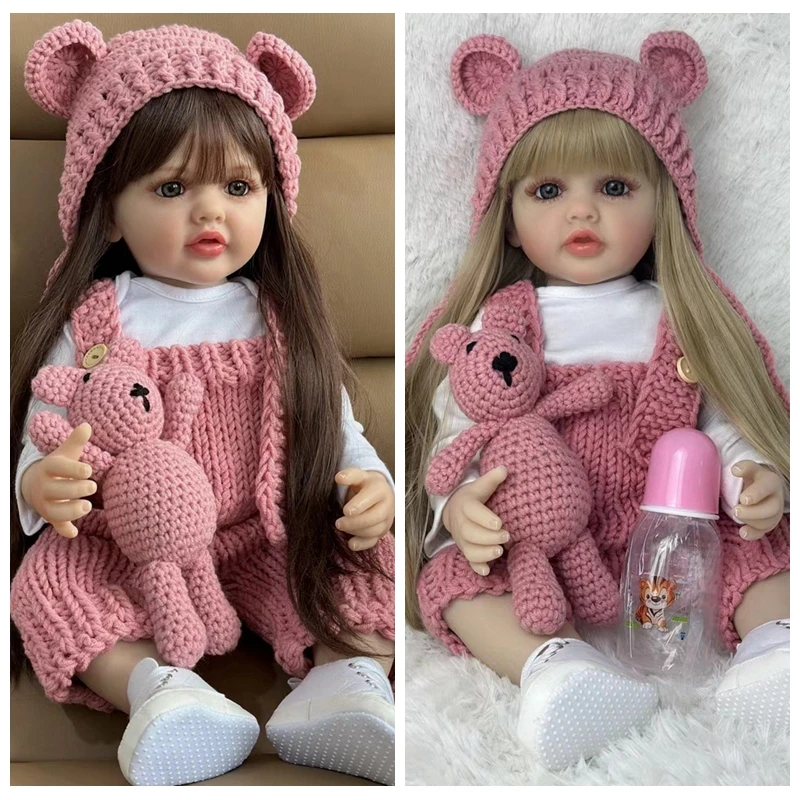55cm Baby Reborn Doll Lifelike Soft Silicone Body Brown Gold Long Hair Washable Simulate Dolls Girls Princess Toddler Toys Gifts
55cm Baby Reborn Doll Lifelike Soft Silicone Body Brown Gold Long Hair Washable Simulate Dolls Girls Princess Toddler Toys Gifts