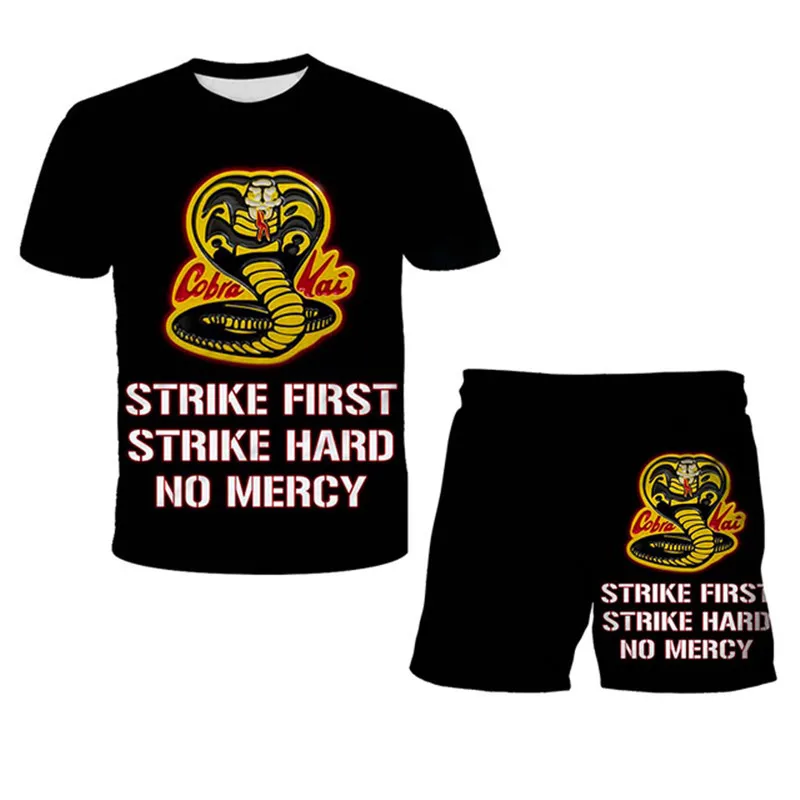 Summer Cobra Kai T-shirt Kids Clothes Boys Girls Sets Top+Shorts 2pcs Sets Sport Clothes Thai Venomous Snake Suit
Summer Cobra Kai T-shirt Kids Clothes Boys Girls Sets Top+Shorts 2pcs Sets Sport Clothes Thai Venomous Snake Suit