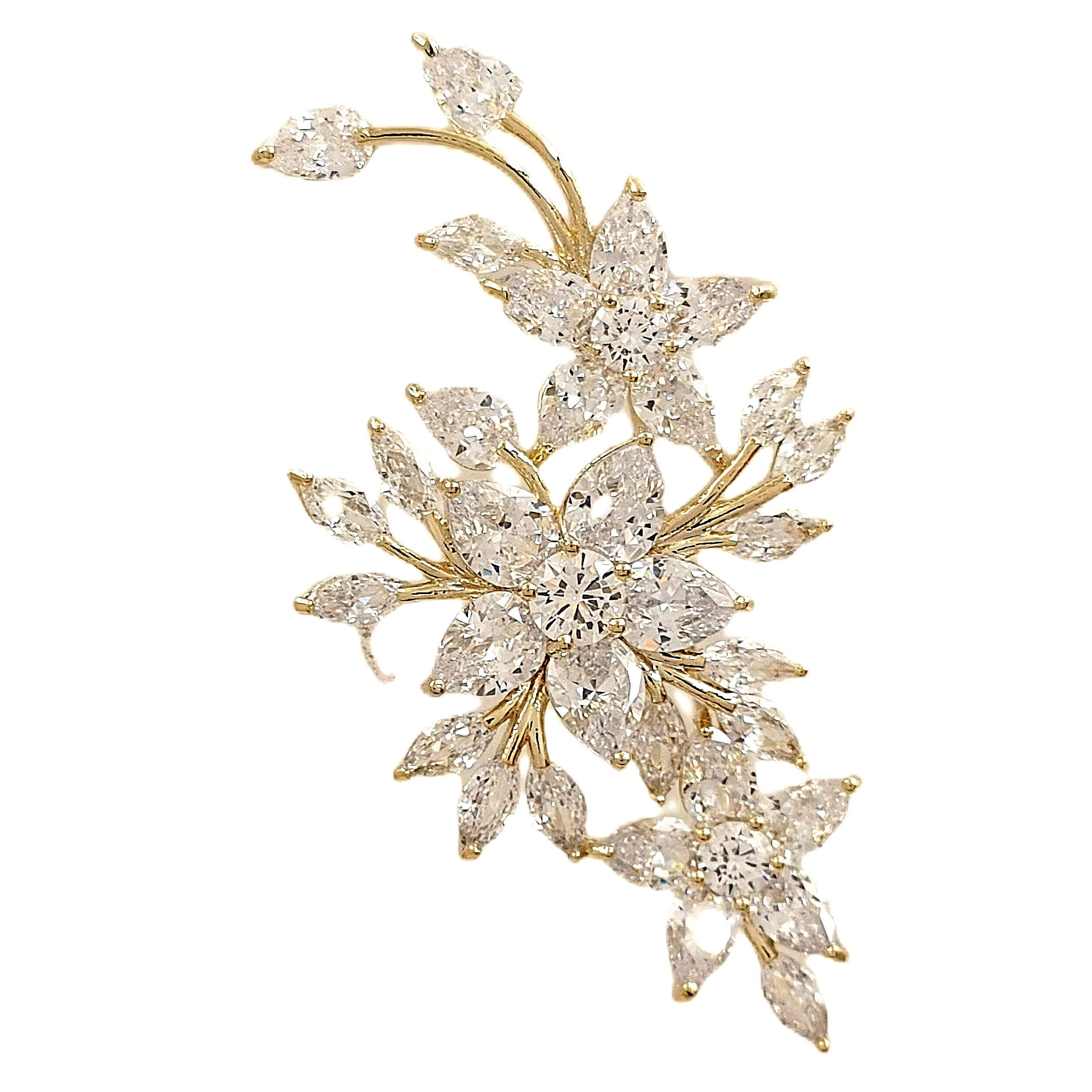 Stunning Gold Tone Climbing Branch Vine Flower Cubic Zircon Brooches Pins for Women Wedding Bridal Bridesmaid PartyJewelry Gift
Stunning Gold Tone Climbing Branch Vine Flower Cubic Zircon Brooches Pins for Women Wedding Bridal Bridesmaid PartyJewelry Gift