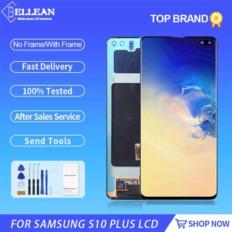 1PCS Tested 6.4 Inch S10 Plus Display For Samsung Galaxy G975 Lcd Touch Panel Screen Digitizer Assembly With Frame
1PCS Tested 6.4 Inch S10 Plus Display For Samsung Galaxy G975 Lcd Touch Panel Screen Digitizer Assembly With Frame