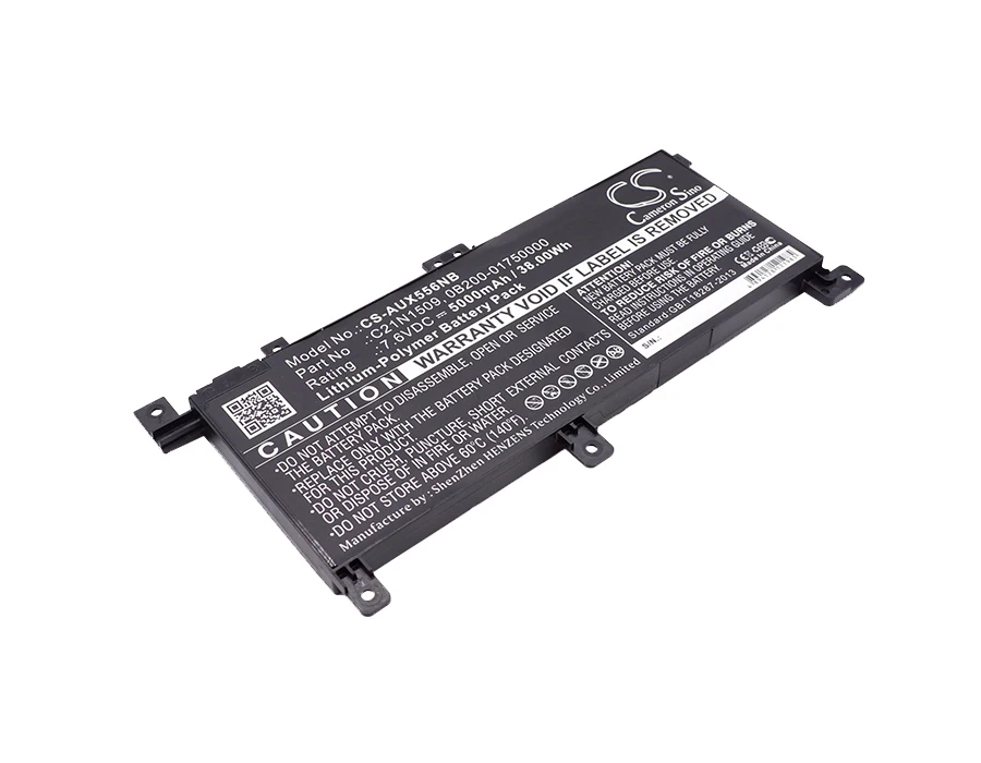 CS 5000mAh/38.00Wh battery for Asus F556UA-AB32,F556UA-DM1014T,F556UA-DM893R,F556UA-EB71,F556UA-UH71,F556UA-XO062T
CS 5000mAh/38.00Wh battery for Asus F556UA-AB32,F556UA-DM1014T,F556UA-DM893R,F556UA-EB71,F556UA-UH71,F556UA-XO062T