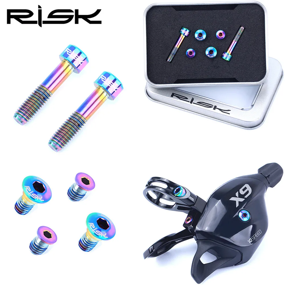 6pcs RISK MTB Bike Derailleur Lever Fixing Titanium Alloy Bolts For GX/Eagle/X9/X01/X01Eagle/XX1 Bicycle Screw Set Unit
6pcs RISK MTB Bike Derailleur Lever Fixing Titanium Alloy Bolts For GX/Eagle/X9/X01/X01Eagle/XX1 Bicycle Screw Set Unit