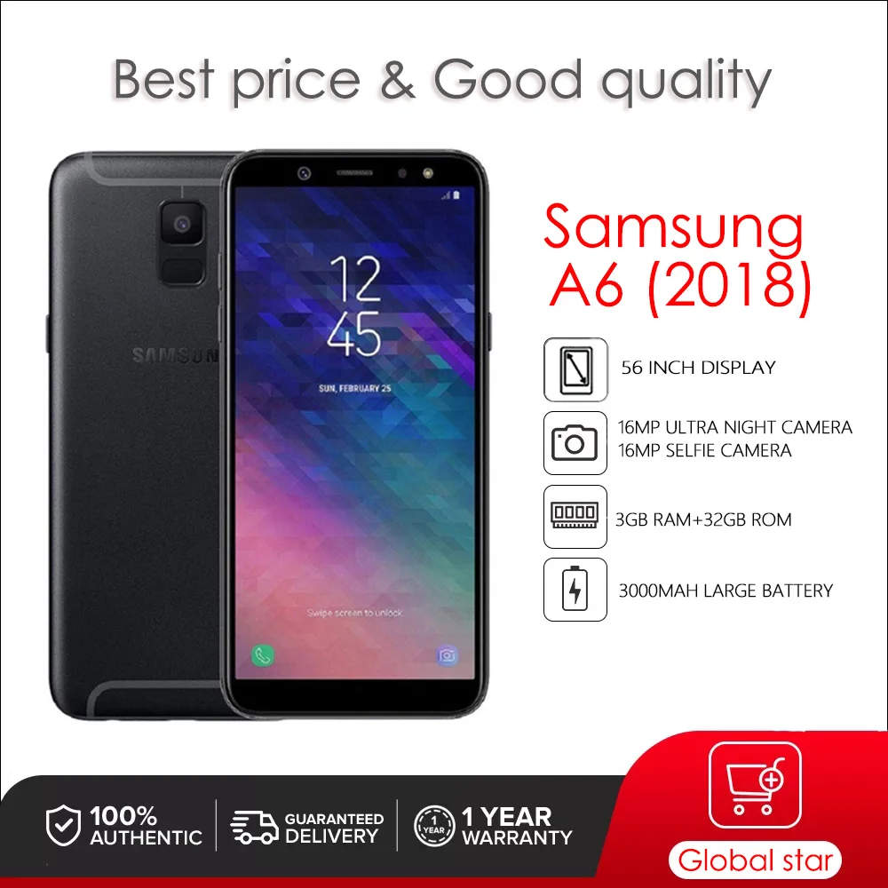 Оригинальный разблокированный Samsung Galaxy A6 (2018) A600F разблокированный A600A A600G Android Wi-Fi 16MP 5,6 ''32 Гб 3 ГБ ОЗУ
Оригинальный разблокированный Samsung Galaxy A6 (2018) A600F разблокированный A600A A600G Android Wi-Fi 16MP 5,6 ''32 Гб 3 ГБ ОЗУ