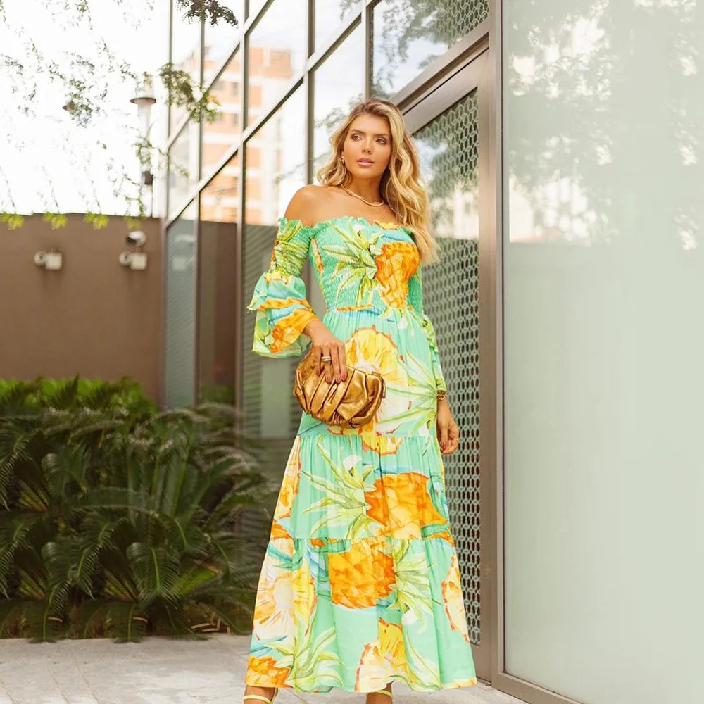 2022 Summer Women Fashion Chic Dress Casual Long Sleeve Floral Printing Patchwork Shoulder Off Loose Pullover Elegant Lady Dress
2022 Summer Women Fashion Chic Dress Casual Long Sleeve Floral Printing Patchwork Shoulder Off Loose Pullover Elegant Lady Dress