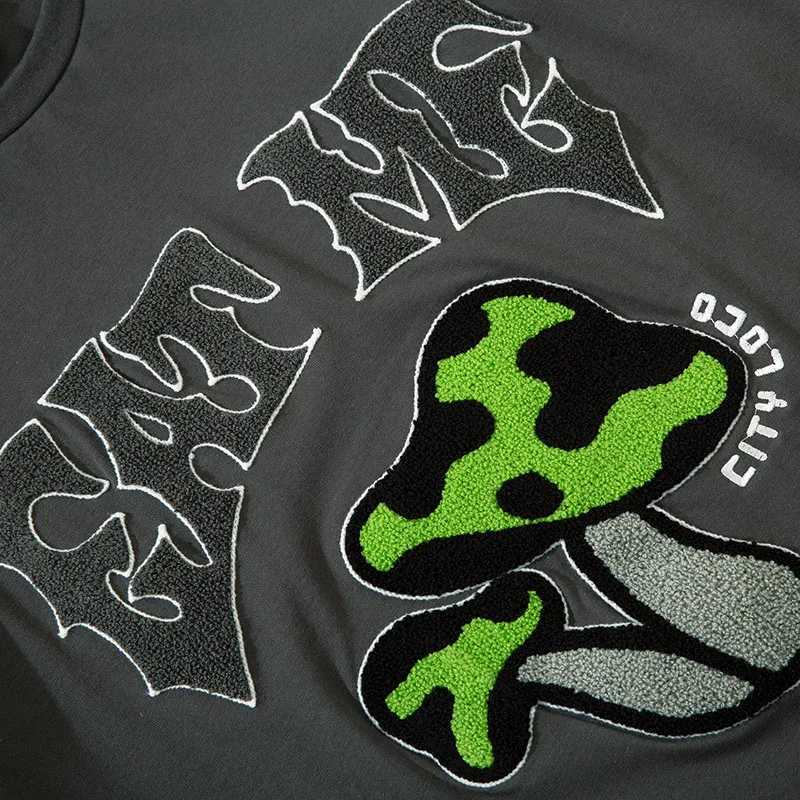 2022 Мужская Уличная футболка Харадзюку хип-хоп с грибами и надписью модные летние