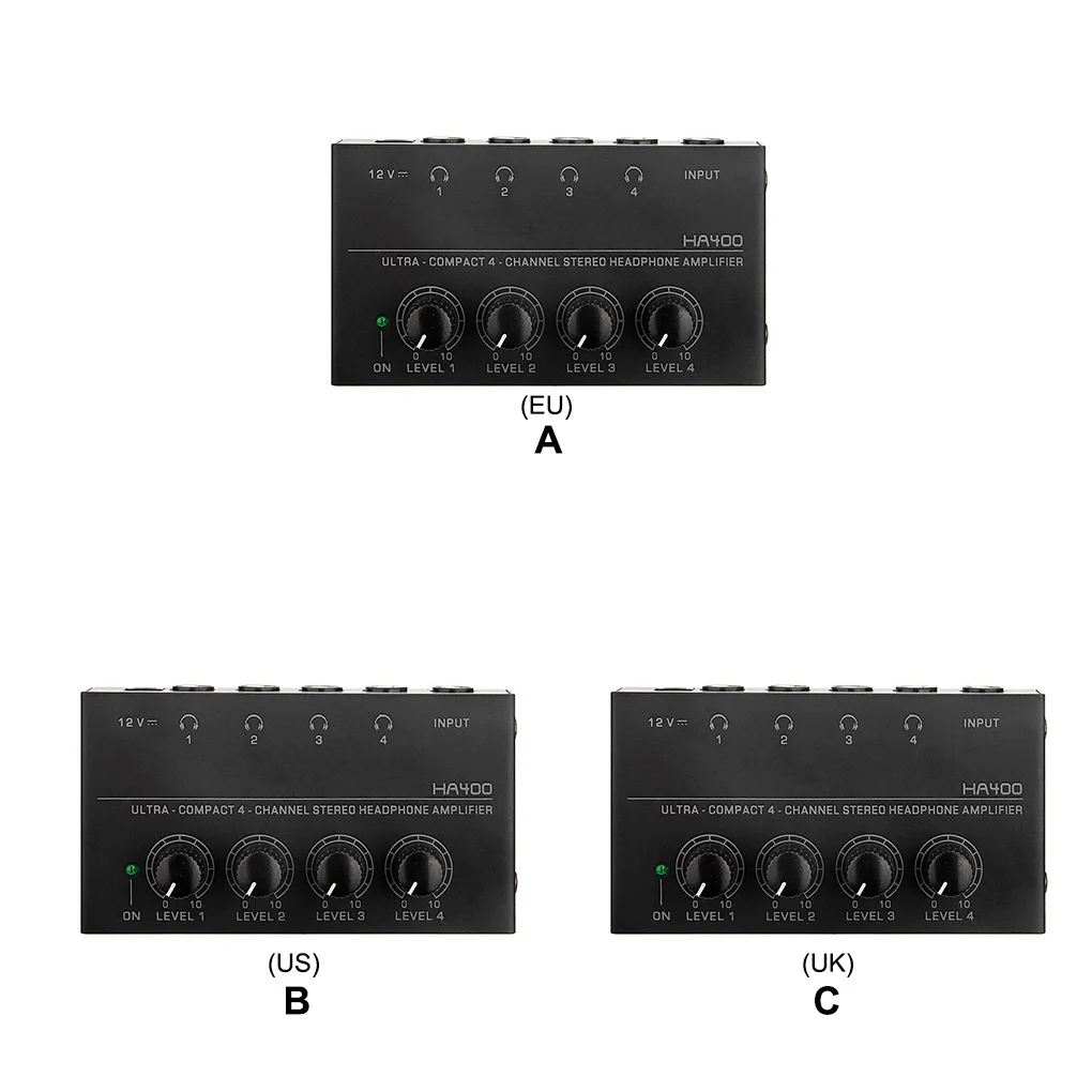Headphone Amplifier 4 Channel Low Noise Professional Music Instrument Volume Control with Power Connector UK Plug
Headphone Amplifier 4 Channel Low Noise Professional Music Instrument Volume Control with Power Connector UK Plug