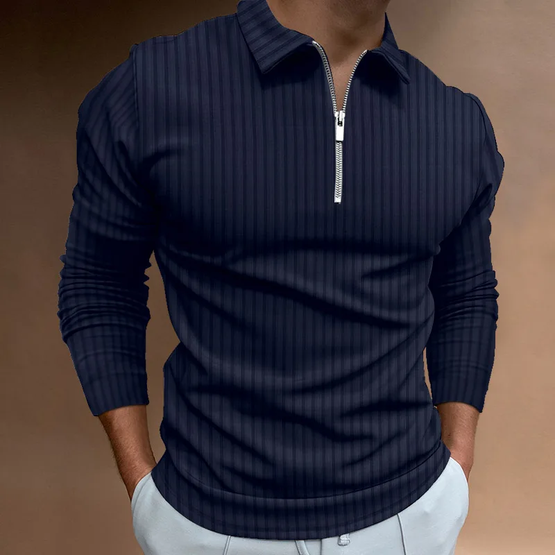 Men's stripe Long Sleeve Polo Shirts Autumn Men turn-down collar zipper T Shirt Men Tops Street Wear Casual Fashion Polo Shirt
Men's stripe Long Sleeve Polo Shirts Autumn Men turn-down collar zipper T Shirt Men Tops Street Wear Casual Fashion Polo Shirt