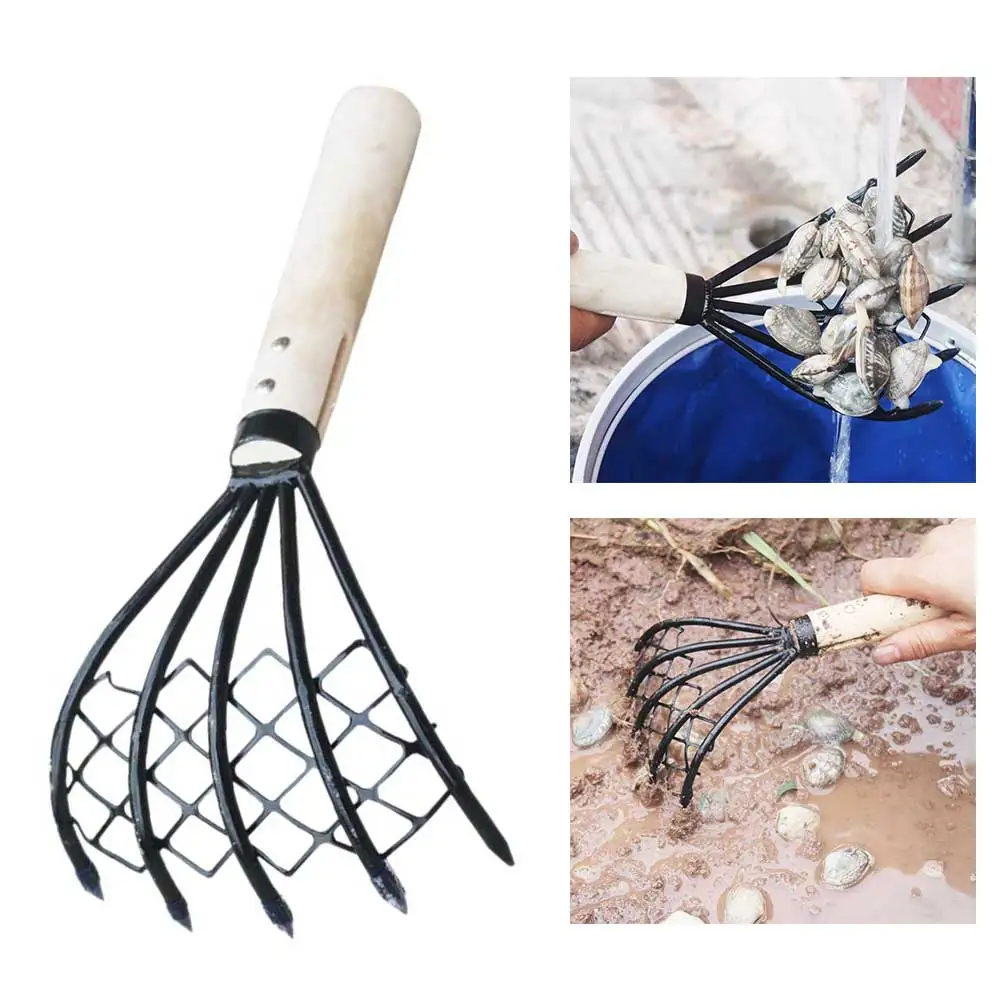 With Net Garden Conch Home Useful 5 Claw Clam Rake Beach Accessories Tool Shell Wood Handle Dig Seafood Pitchfork
With Net Garden Conch Home Useful 5 Claw Clam Rake Beach Accessories Tool Shell Wood Handle Dig Seafood Pitchfork