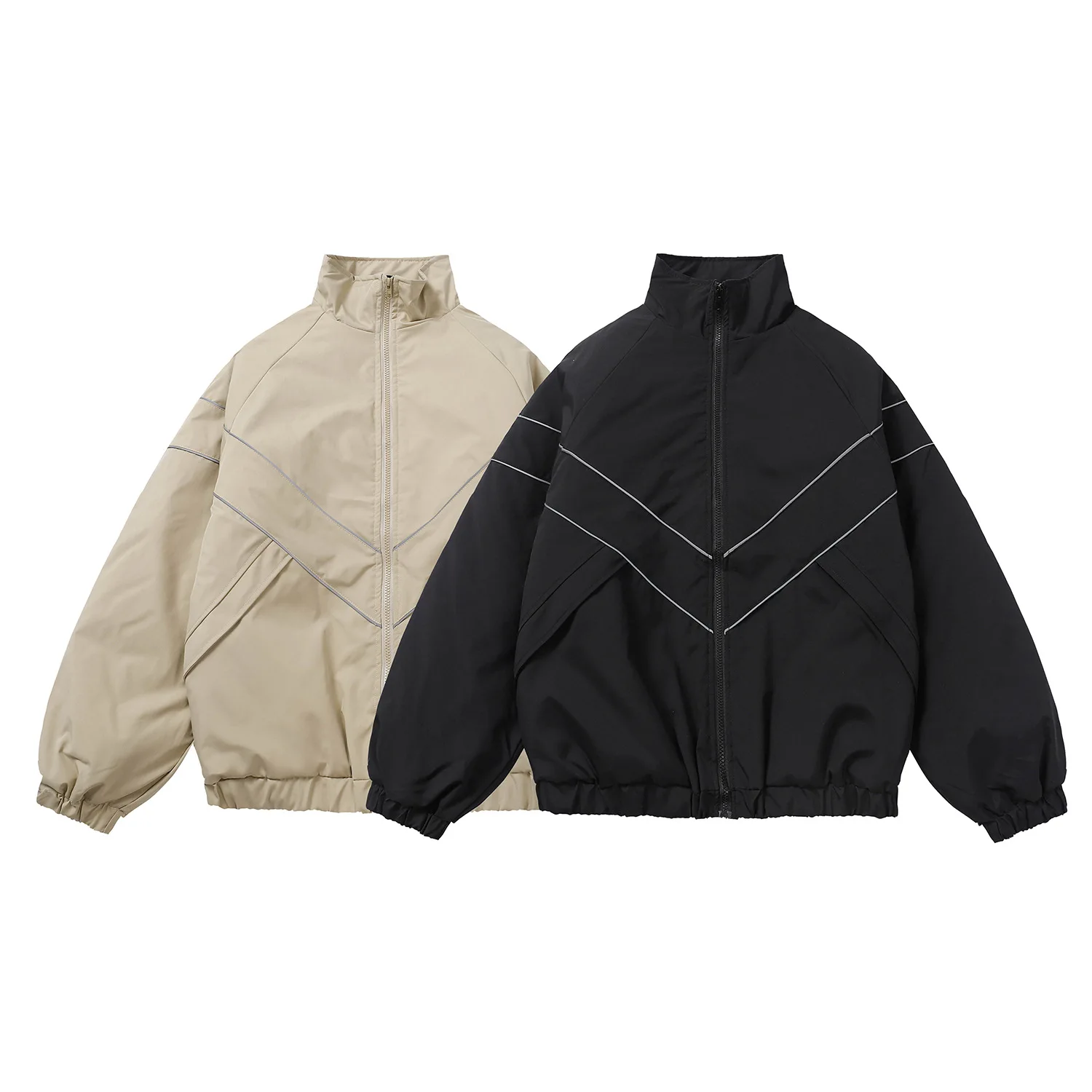 Solid color reflective sports cotton jacket stand-up collar jacket winter men and women loose rushing clothes couple
Solid color reflective sports cotton jacket stand-up collar jacket winter men and women loose rushing clothes couple