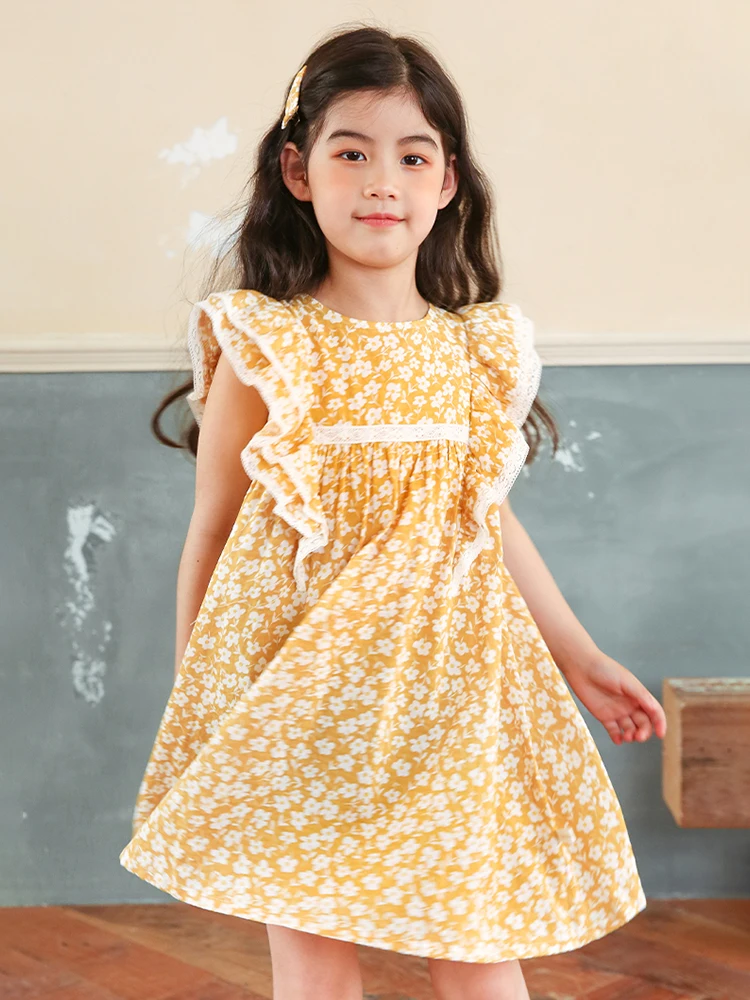 Baby Girls Dresses 60% Cotton 2022 Summer Short Sleeve Yellow Small Floral Printed Fashion Kids Clothes 3T 10T Children Wear
Baby Girls Dresses 60% Cotton 2022 Summer Short Sleeve Yellow Small Floral Printed Fashion Kids Clothes 3T 10T Children Wear