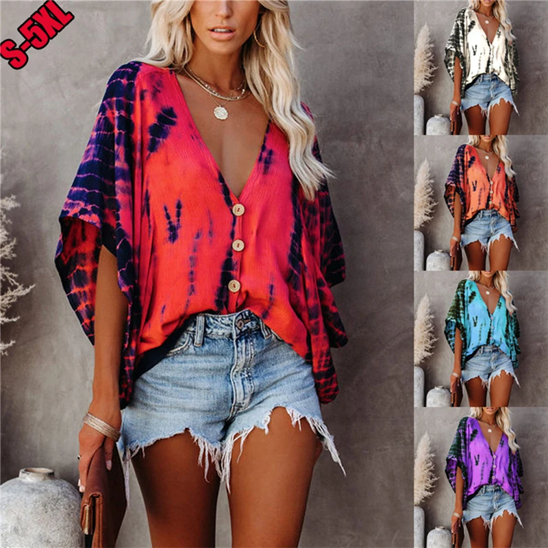 Summer Women Tee Batwing Sleeve Loose Casual Plus Size Shirt Half Sleeve V-Neck Vintage Ladies Tops Shirt
Summer Women Tee Batwing Sleeve Loose Casual Plus Size Shirt Half Sleeve V-Neck Vintage Ladies Tops Shirt