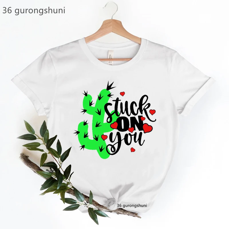 Stuck On You Cactus Graphic Print Tshirt Womem Harajuku Kawaii Clothes Red Love T Shirt Femme Summer Tops Casual T-Shirt Female
Stuck On You Cactus Graphic Print Tshirt Womem Harajuku Kawaii Clothes Red Love T Shirt Femme Summer Tops Casual T-Shirt Female