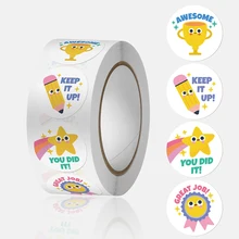 50-500pcs 1inch Round Cartoon Toys Animal stickers for kids Teacher Reward Encourage Sticker Office Seal label Animal label