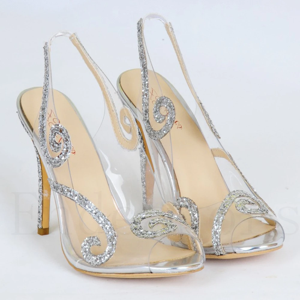 Peep-Toe Shoes Open Heel Open Toe Transparent Sequins Summer New Thin High Heel Large Size Fashion Show Sexy Woman Sandals
Peep-Toe Shoes Open Heel Open Toe Transparent Sequins Summer New Thin High Heel Large Size Fashion Show Sexy Woman Sandals