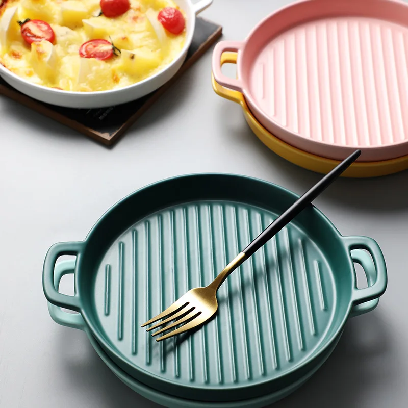 Creative Ceramic Dinner Plate Dessert Dish Home Steak Plate with Handle Dinnerware Breakfast Tray Fruit Tableware Dishes Plates
Creative Ceramic Dinner Plate Dessert Dish Home Steak Plate with Handle Dinnerware Breakfast Tray Fruit Tableware Dishes Plates