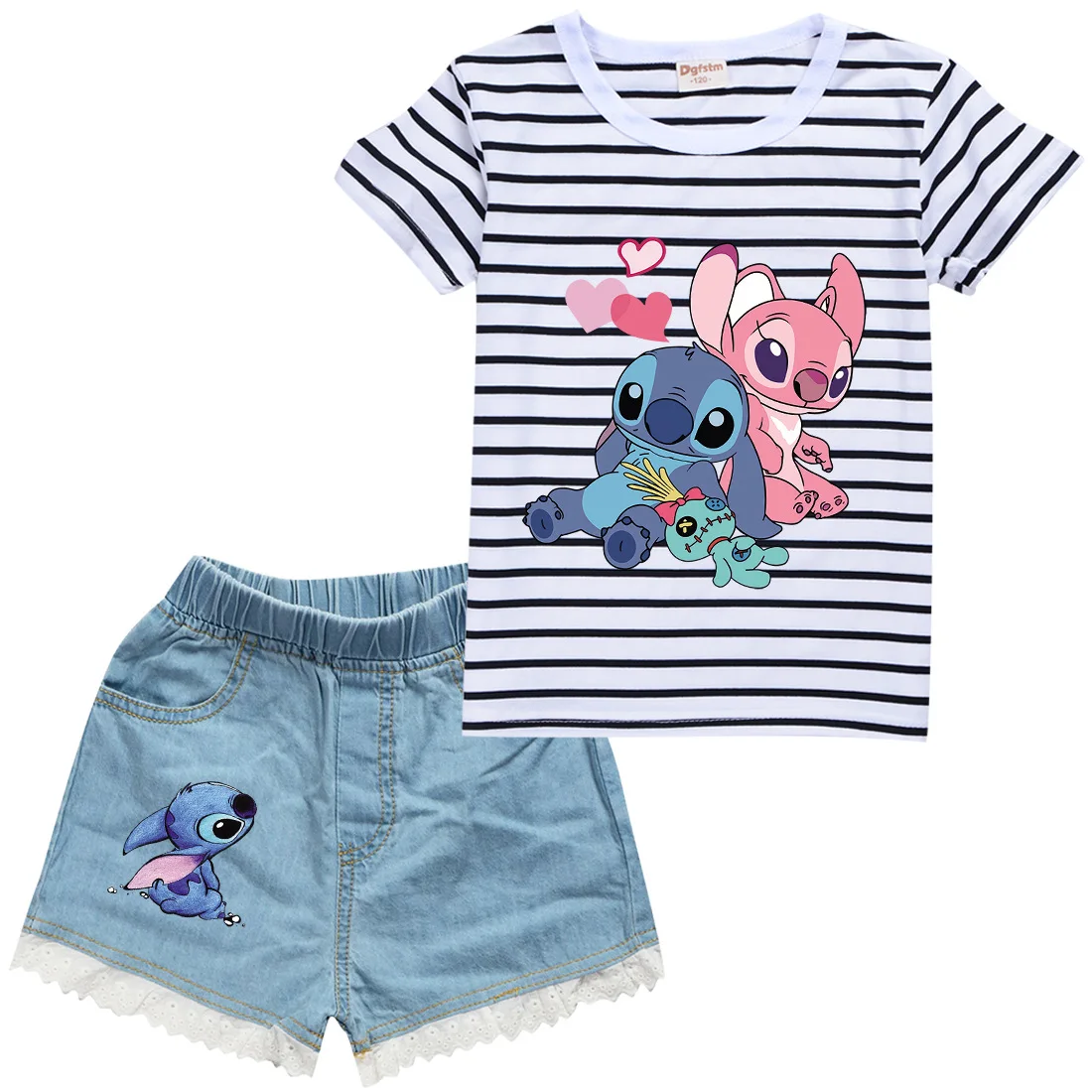New Kids Disney Stitch Clothes Sets Girls Summer Clothing Short Sleeve Print Sport Suits Children T-shirt + Denim Shorts 2-16Y
New Kids Disney Stitch Clothes Sets Girls Summer Clothing Short Sleeve Print Sport Suits Children T-shirt + Denim Shorts 2-16Y
