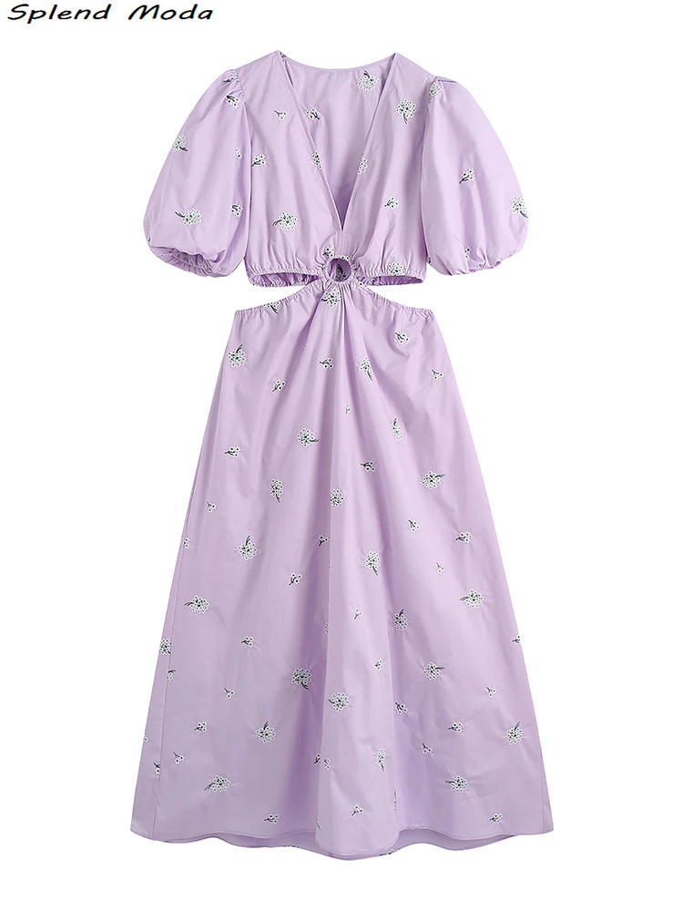 2022 Za Women Summer Fashion Young Style Floral Embroidery Hollow Out Midi Dress Sweet Chic Puff Sleeve Dresses Vestidos De Moda 
2022 Za Women Summer Fashion Young Style Floral Embroidery Hollow Out Midi Dress Sweet Chic Puff Sleeve Dresses Vestidos De Moda