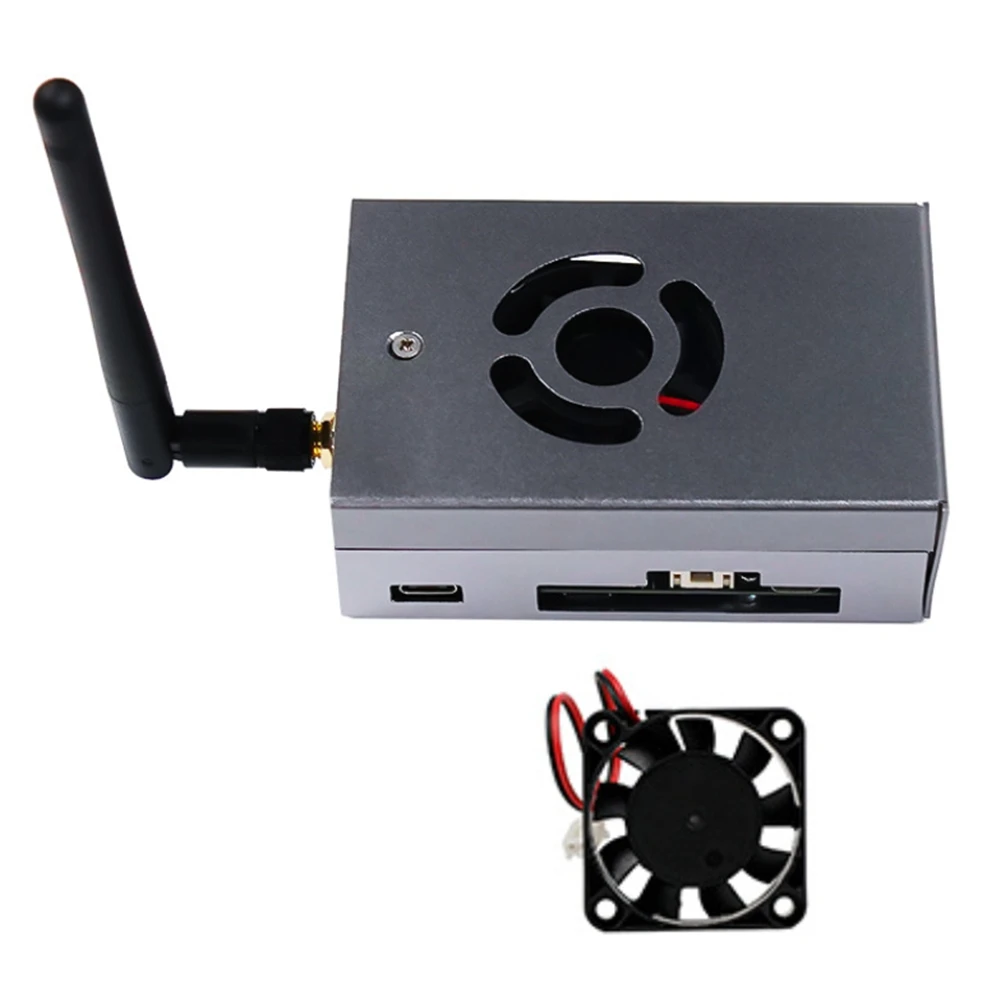 

For Rising Sun X3 Pi Development Board Case Main Control Chassis with Cooling Fan with Antenna Dust Protection Shell