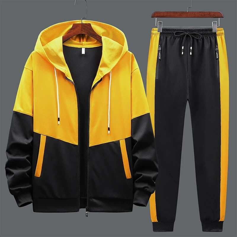 2022 Men Casual Tracksuit Hoodies Sets Solid Patchwork Autumn New Mens Jackets+Pants 2 Pieces Set Hip Hop Streetwear Sports Suit
2022 Men Casual Tracksuit Hoodies Sets Solid Patchwork Autumn New Mens Jackets+Pants 2 Pieces Set Hip Hop Streetwear Sports Suit