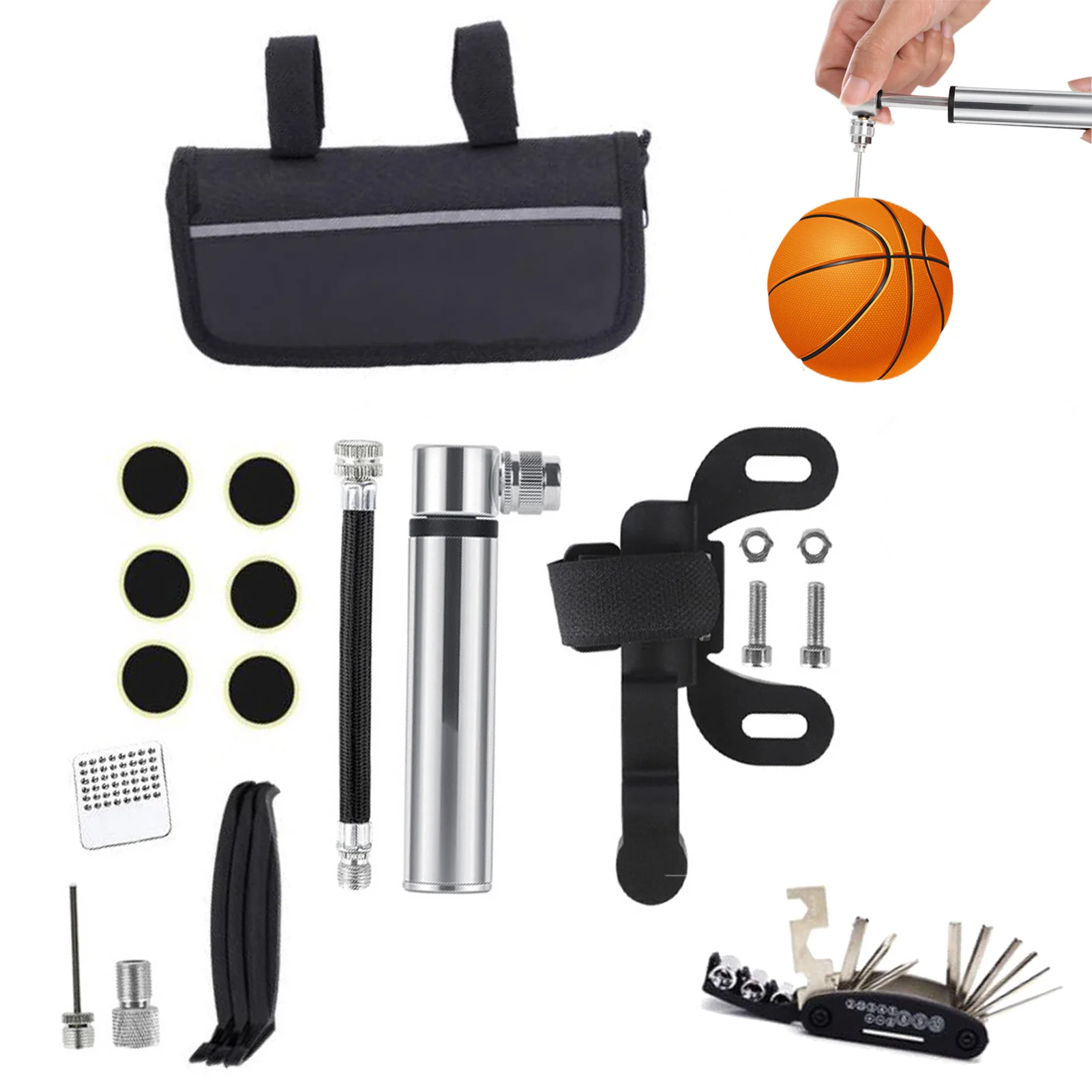 Bike Repair Kit Bicycle Accessories Basic Maintenance Bicycle Accessories Contains 16-in-1 Tool Metal Rasps Tire Patch Pump
Bike Repair Kit Bicycle Accessories Basic Maintenance Bicycle Accessories Contains 16-in-1 Tool Metal Rasps Tire Patch Pump