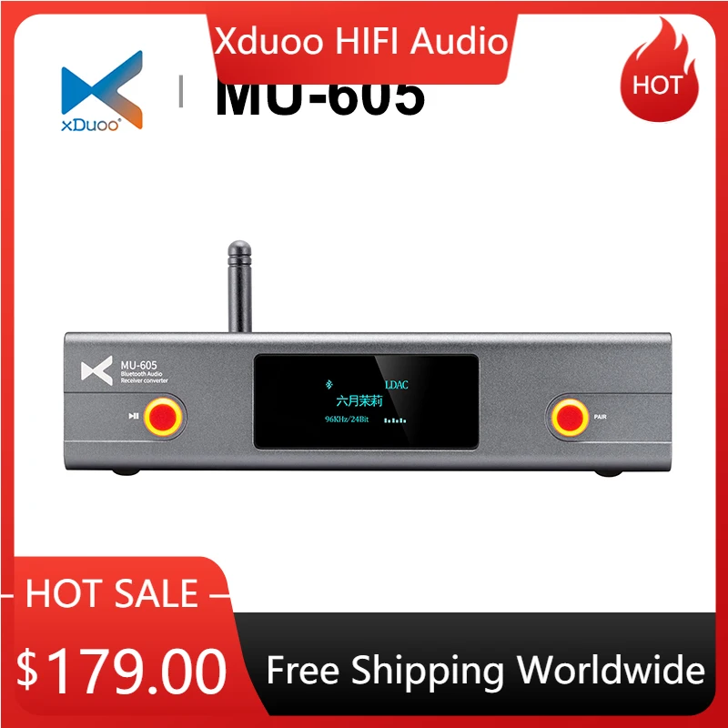 

XDUOO MU-605 MU 605 HD Bluetooth Audio Receiver Converter dual ES9018K2M Chip LDAC/SBC/AAC for MU604 DAC AMP