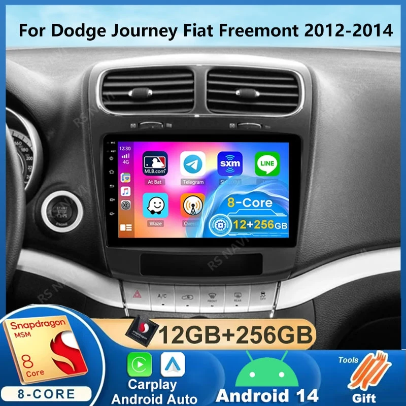 Android 14 для Dodge Journey Fiat Leap Freemont 2011-202 Радио стерео мультимедийная навигация