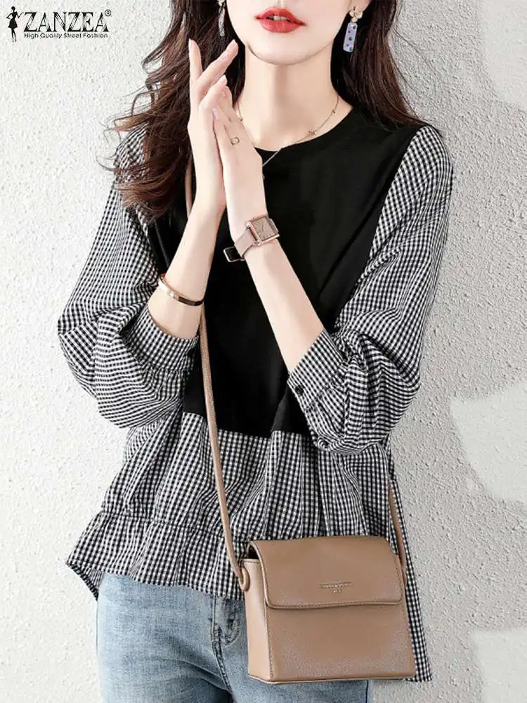 Checked Printed Blouse Women Casual Long Sleeve Patchwork Shirt ZANZEA Vintage Grid Holiday Chemise 2022 Spring Plaid Tunic Tops
Checked Printed Blouse Women Casual Long Sleeve Patchwork Shirt ZANZEA Vintage Grid Holiday Chemise 2022 Spring Plaid Tunic Tops