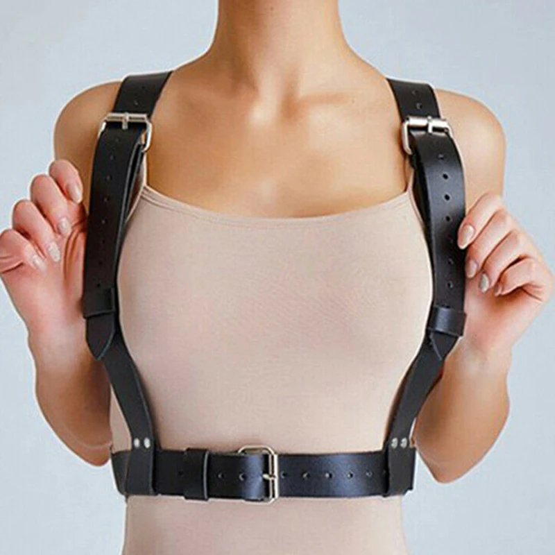 Fashion Wide Leather Waist Belt For Women Punk Gothic Body Bondage Sexy Chest Harness Belt Bra Cage Harajuku Suspenders
Fashion Wide Leather Waist Belt For Women Punk Gothic Body Bondage Sexy Chest Harness Belt Bra Cage Harajuku Suspenders