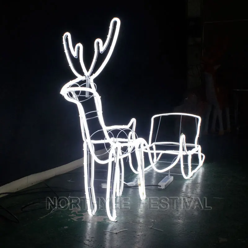 3D light up reindeer and sleigh outdoor decoration Christmas lighting reindeer carriage garden party decoration
3D light up reindeer and sleigh outdoor decoration Christmas lighting reindeer carriage garden party decoration