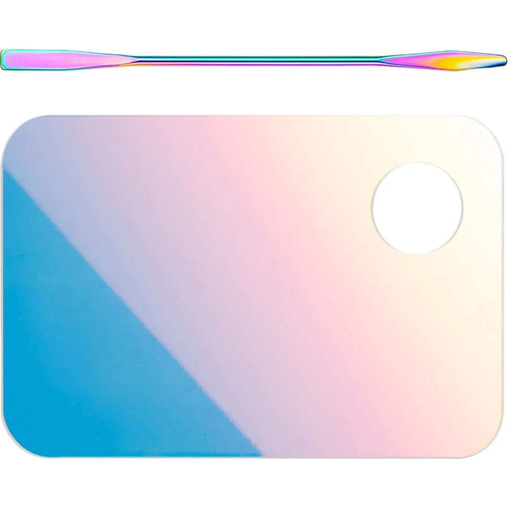 1 Set of Acrylic Makeup Mixing Palette Spatula Color Mixing Plates 
1 Set of Acrylic Makeup Mixing Palette Spatula Color Mixing Plates
