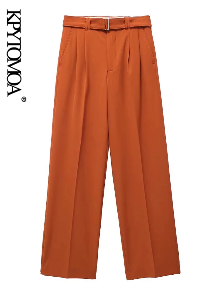 KPYTOMOA Women Fashion With Belt Side Pockets Straight Pants Vintage High Waist Zipper Fly Female Trousers Mujer
KPYTOMOA Women Fashion With Belt Side Pockets Straight Pants Vintage High Waist Zipper Fly Female Trousers Mujer