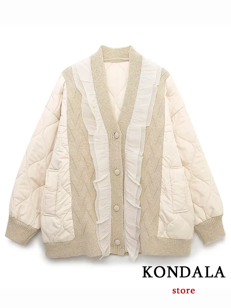 KONDALA Chic Patchwork Casual Women Jacket Long Sleeve V Neck Yarn Button Loose Outwear Fashion 2022 Autumn Elegant Mujer Blazer
KONDALA Chic Patchwork Casual Women Jacket Long Sleeve V Neck Yarn Button Loose Outwear Fashion 2022 Autumn Elegant Mujer Blazer
