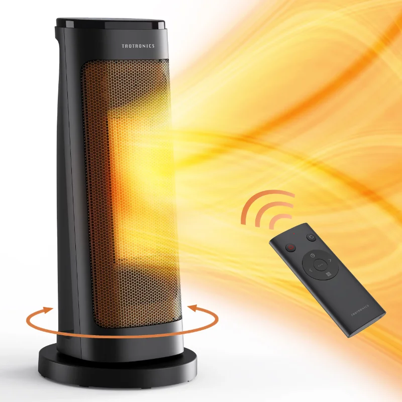 Space Heater, 1500W Oscillating Electric Space Heater w/ Remote for Home, Black 
Space Heater, 1500W Oscillating Electric Space Heater w/ Remote for Home, Black