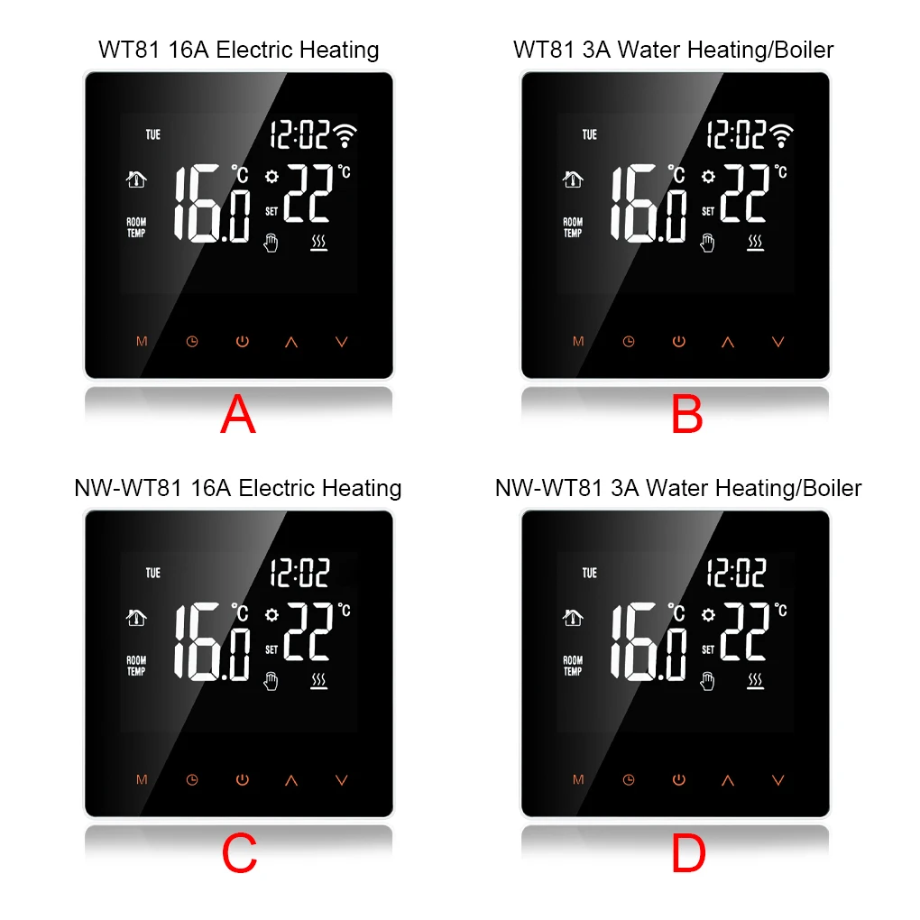 Tuya WiFi Smart Thermostat Voice Control Boiler Heater Temperature Controller Backlight Digital Display Floor Type 4
Tuya WiFi Smart Thermostat Voice Control Boiler Heater Temperature Controller Backlight Digital Display Floor Type 4