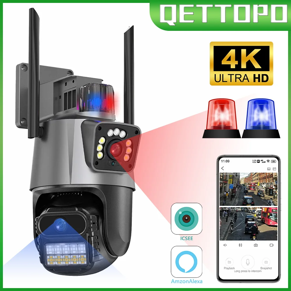 Qettopo 4K 8MP Dual Lens PTZ Wifi Camera Outdoor Motion Detection Color Night Vision Security Video Surveillance Camera iCsee
Qettopo 4K 8MP Dual Lens PTZ Wifi Camera Outdoor Motion Detection Color Night Vision Security Video Surveillance Camera iCsee