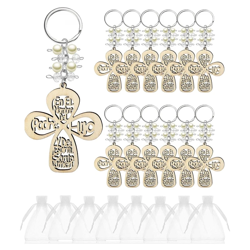 20Pcs Baptism Favor Keychain Cross Wooden Key Ring Christening Wood Design Key Ring With Bag For First Communion
20Pcs Baptism Favor Keychain Cross Wooden Key Ring Christening Wood Design Key Ring With Bag For First Communion