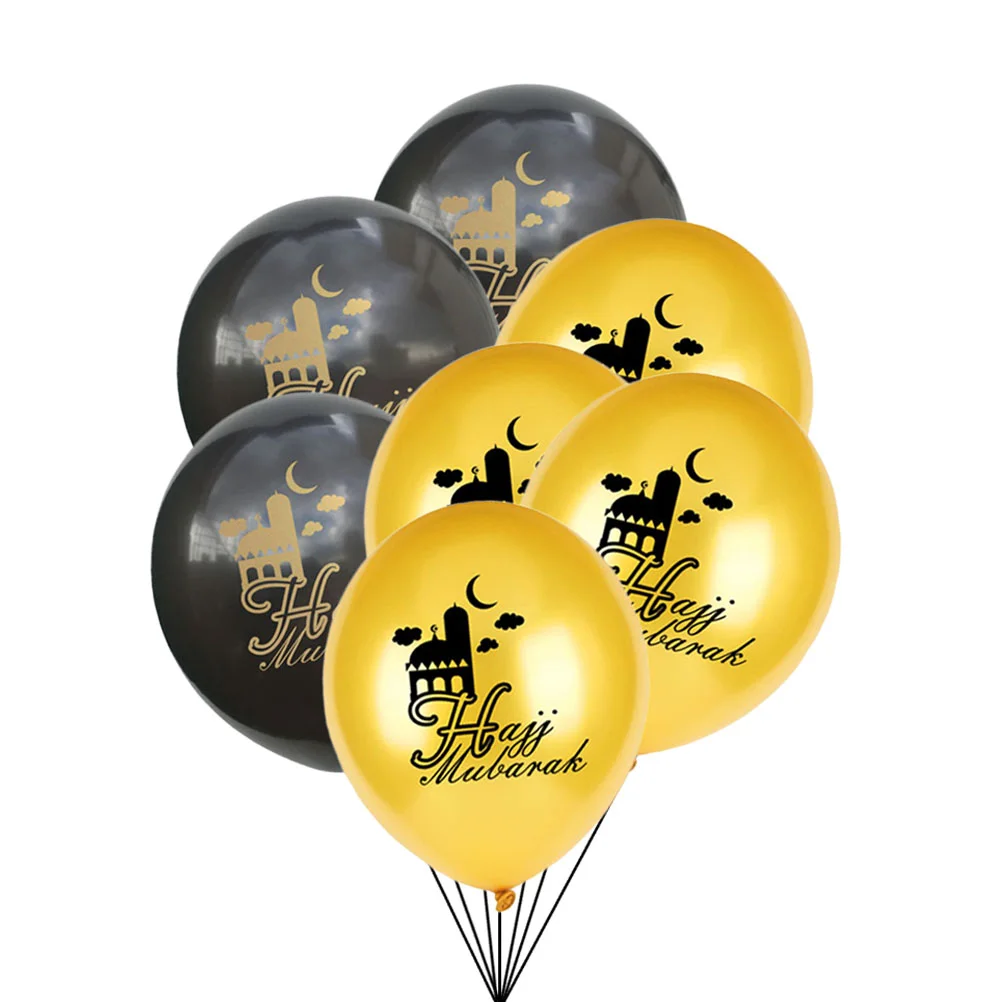 20 Pcs 12 Inch Balloons Set Eid Hajj Mubarak Balloons Black Golden Printing Balloons Decorative Latex Balloons for Party
20 Pcs 12 Inch Balloons Set Eid Hajj Mubarak Balloons Black Golden Printing Balloons Decorative Latex Balloons for Party