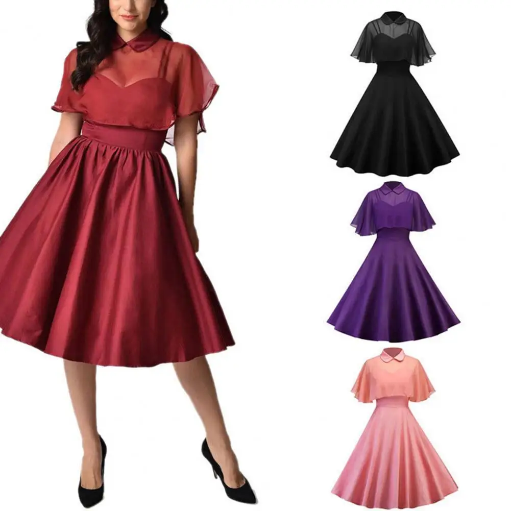 Vintage Gorgeous Chiffon Gothic Doll Collar Party Dress Eye-catching Lady Dress Solid Color for Daily Wear
Vintage Gorgeous Chiffon Gothic Doll Collar Party Dress Eye-catching Lady Dress Solid Color for Daily Wear
