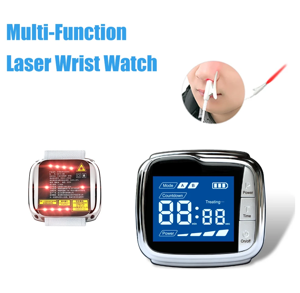650nm LLLT Laser Therapy Watch Wrist Laser Acupuncture Treatment Physiotherapy for Diabete Hypertension Cholesterol
650nm LLLT Laser Therapy Watch Wrist Laser Acupuncture Treatment Physiotherapy for Diabete Hypertension Cholesterol