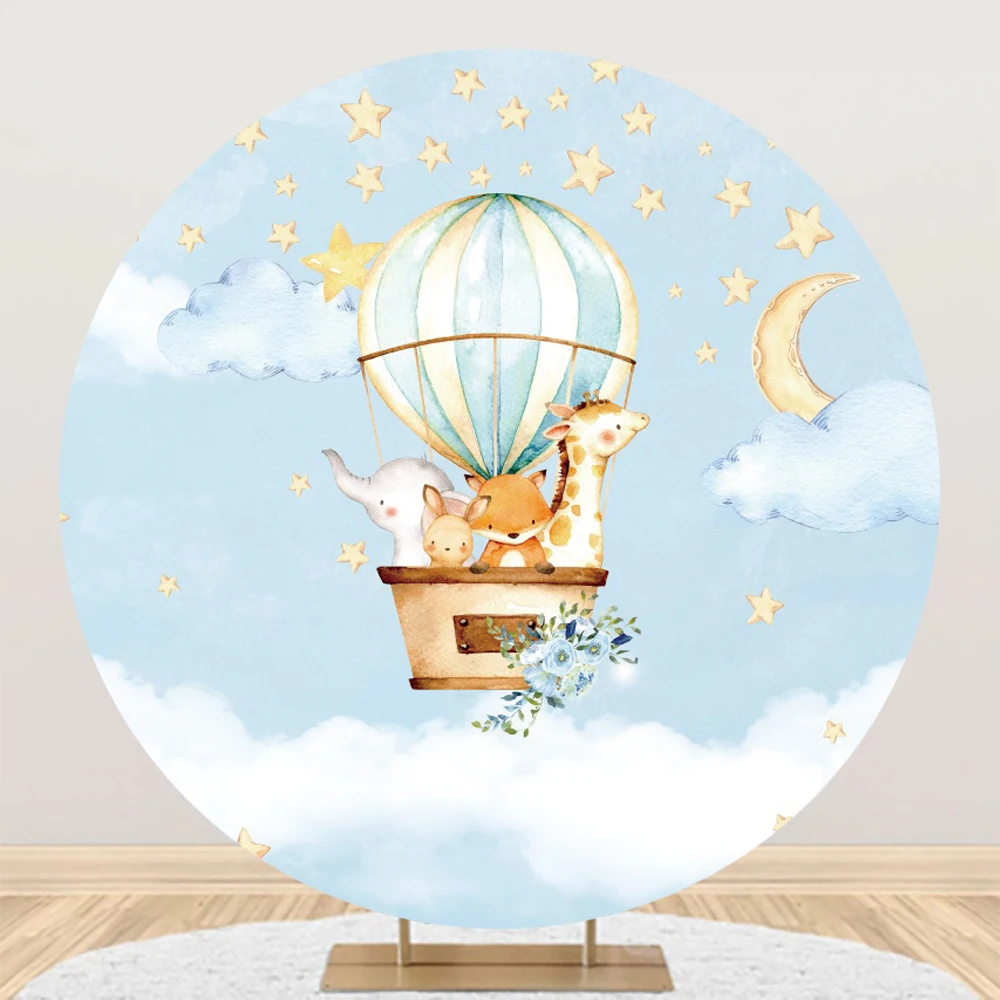 Cartoon Animals Round Elasticity Photography Background Hot Air Balloon Blue Sky Stars Decor Kids Birthday Baby Shower Backdrop
Cartoon Animals Round Elasticity Photography Background Hot Air Balloon Blue Sky Stars Decor Kids Birthday Baby Shower Backdrop