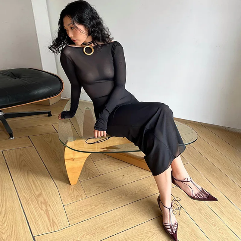 Women Long Sleeve Dress Bandage Cutout Backless See-Through Mesh Party Dress for Beach Cocktail Club Streetwear
Women Long Sleeve Dress Bandage Cutout Backless See-Through Mesh Party Dress for Beach Cocktail Club Streetwear