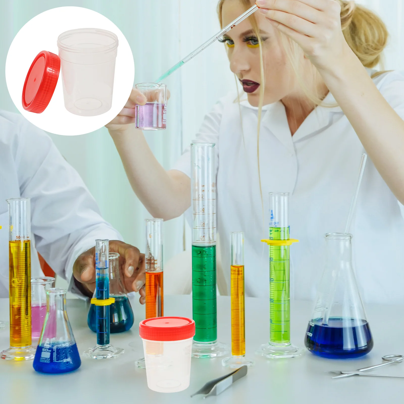 10 Pcs Liquid Screw Urine Cup Ml Measuring Stool Specimen Plastic Test
10 Pcs Liquid Screw Urine Cup Ml Measuring Stool Specimen Plastic Test