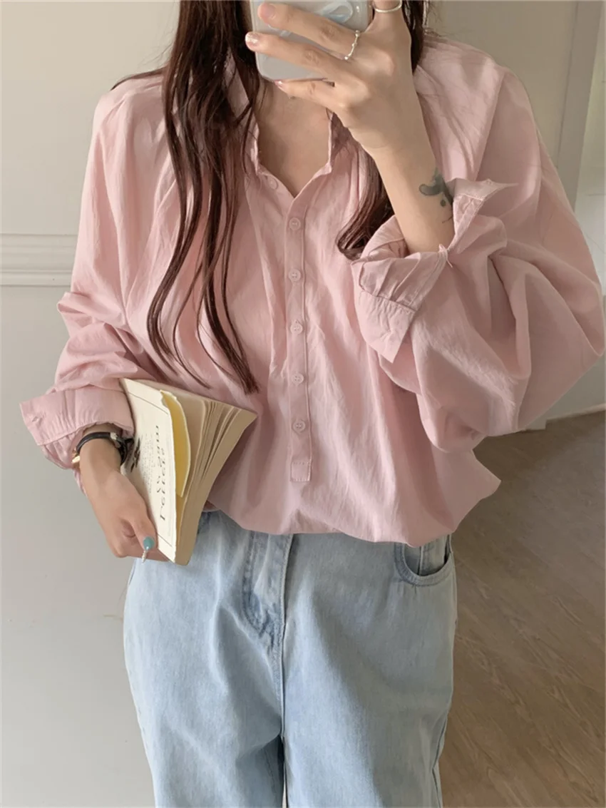 Рубашка Alien Kitty Женская с длинным рукавом, шикарная однотонная блуза в Корейском стиле, свободная офисная одежда, весна
Рубашка Alien Kitty Женская с длинным рукавом, шикарная однотонная блуза в Корейском стиле, свободная офисная одежда, весна